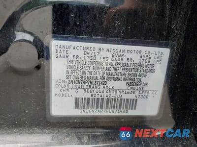 Zdjęcie 12 z 12 samochodu: 2017 NISSAN VERSA 1.6 S PLUS VIN:3N1CN7AP7HL871420 - miniatura