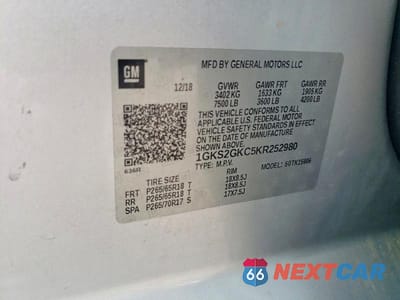 Zdjęcie 13 z 13 samochodu: 2019 GMC YUKON XL K1500 SLT VIN:1GKS2GKC5KR252980 - miniatura
