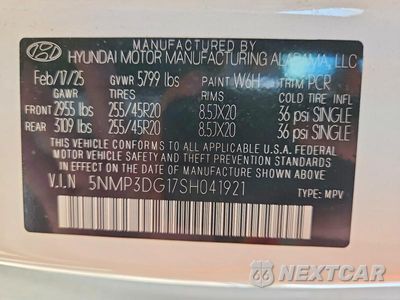 Zdjęcie 13 z 13 samochodu: 2025 HYUNDAI SANTA FE LIMITED VIN:5NMP3DG17SH041921 - miniatura