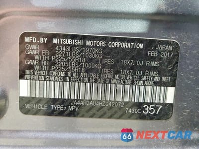 Zdjęcie 13 z 13 samochodu: 2017 MITSUBISHI OUTLANDER SPORT ES VIN:JA4AR3AU4HZ042072 - miniatura