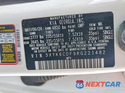 Zdjęcie 14 z 14 samochodu: 2024 KIA SPORTAGE X LINE VIN:5XYK6CDF9RG221482 - miniatura