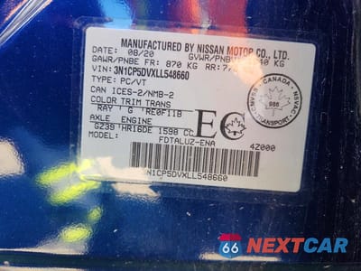 Zdjęcie 12 z 12 samochodu: 2020 NISSAN KICKS SR VIN:3N1CP5DVXLL548660 - miniatura