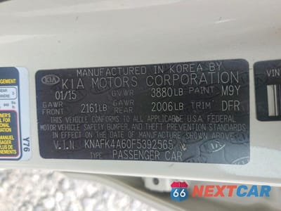 Zdjęcie 12 z 12 samochodu: 2015 KIA FORTE LX VIN:KNAFK4A60F5392565 - miniatura