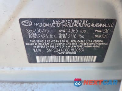 Zdjęcie 12 z 12 samochodu: 2014 HYUNDAI SONATA GLS VIN:5NPEB4AC6EH820531 - miniatura