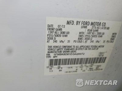 Zdjęcie 13 z 13 samochodu: 2014 FORD EXPLORER XLT VIN:1FM5K8D81EGA20072 - miniatura