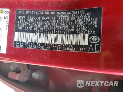 Zdjęcie 12 z 12 samochodu: 2007 TOYOTA COROLLA S VIN:2T1BR32E97C769475 - miniatura