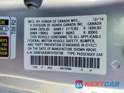Zdjęcie 12 z 12 samochodu: 2015 HONDA CIVIC SI VIN:2HGFG4A54FH702108 - miniatura