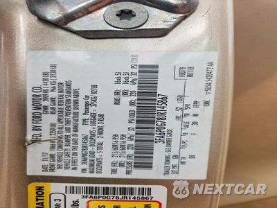Zdjęcie 12 z 12 samochodu: 2018 FORD FUSION S VIN:3FA6P0G78JR145867 - miniatura