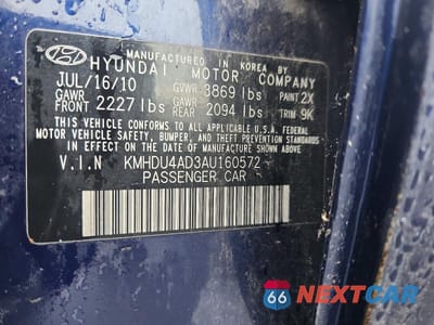 Zdjęcie 12 z 12 samochodu: 2010 HYUNDAI ELANTRA GLS VIN:KMHDU4AD3AU160572 - miniatura
