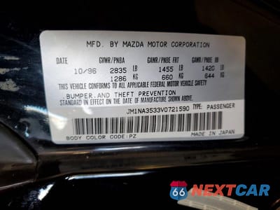 Zdjęcie 12 z 12 samochodu: 1997 MAZDA MX-5 MIATA VIN:JM1NA3533V0721590 - miniatura