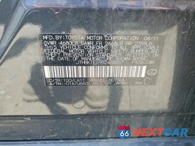 Zdjęcie 12 z 12 samochodu: 2011 LEXUS ES 350 VIN:JTHBK1EG9B2468457 - miniatura