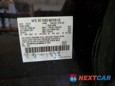 Zdjęcie 13 z 13 samochodu: 2021 FORD EDGE SEL VIN:2FMPK4J95MBA37154 - miniatura
