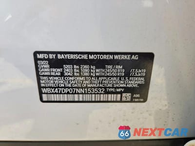 Zdjęcie 13 z 13 samochodu: 2022 BMW X3 SDRIVE30I VIN:WBX47DP07NN153532 - miniatura