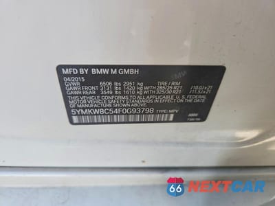 Zdjęcie 13 z 13 samochodu: 2015 BMW X6 M VIN:5YMKW8C54F0G93798 - miniatura