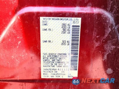 Zdjęcie 13 z 13 samochodu: 2013 NISSAN LEAF S VIN:1N4AZ0CP6DC421122 - miniatura