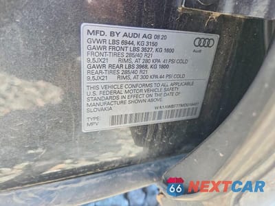 Zdjęcie 13 z 13 samochodu: 2021 AUDI SQ7 PREMIUM PLUS VIN:WA1AWBF77MD010407 - miniatura