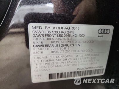 Zdjęcie 13 z 13 samochodu: 2015 AUDI Q5 2.0T PRM VIN:WA1CFAFP6FA143005 - miniatura