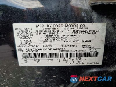 Zdjęcie 13 z 13 samochodu: 2013 FORD EDGE LIMITED VIN:2FMDK4KC0DBA42095 - miniatura