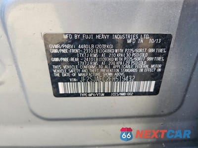Zdjęcie 13 z 13 samochodu: 2014 SUBARU FORESTER 2.5I PREMIUM VIN:JF2SJAEC2EH519432 - miniatura