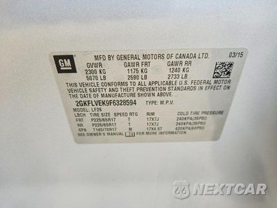 Zdjęcie 13 z 13 samochodu: 2015 GMC TERRAIN SLE VIN:2GKFLVEK9F6328594 - miniatura