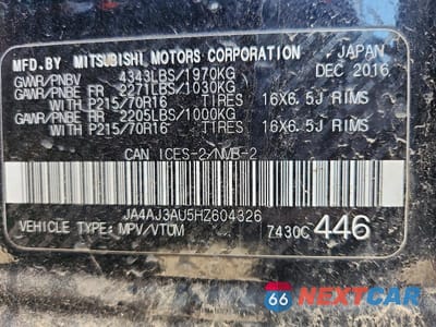 Zdjęcie 14 z 14 samochodu: 2017 MITSUBISHI RVR SE VIN:JA4AJ3AU5HZ604326 - miniatura