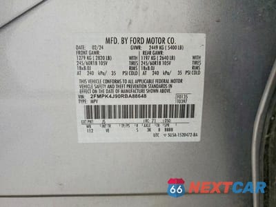 Zdjęcie 14 z 14 samochodu: 2024 FORD EDGE SEL VIN:2FMPK4J90RBA88648 - miniatura