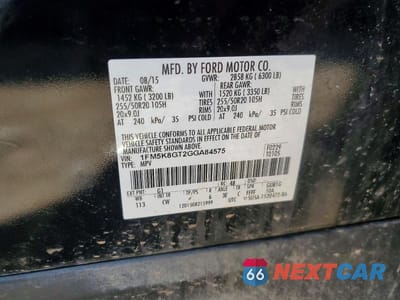 Zdjęcie 13 z 13 samochodu: 2016 FORD EXPLORER SPORT VIN:1FM5K8GT2GGA84575 - miniatura