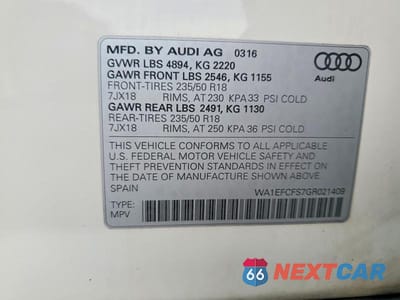 Zdjęcie 13 z 13 samochodu: 2016 AUDI Q3 PREMIUM PLUS VIN:WA1EFCFS7GR021409 - miniatura