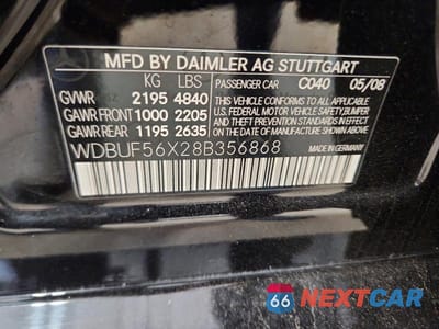 Zdjęcie 12 z 12 samochodu: 2008 MERCEDES-BENZ E 350 VIN:WDBUF56X28B356868 - miniatura