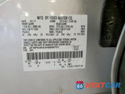 Zdjęcie 13 z 13 samochodu: 2017 FORD EDGE TITANIUM VIN:2FMPK4K93HBB90751 - miniatura