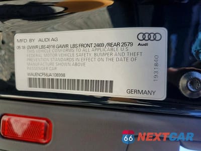 Zdjęcie 13 z 13 samochodu: 2018 AUDI A5 PREMIUM PLUS S-LINE VIN:WAUENCF58JA108998 - miniatura