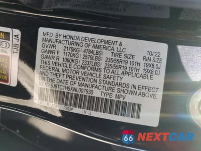 Zdjęcie 14 z 14 samochodu: 2022 ACURA RDX TECHNOLOGY VIN:5J8TC1H5XNL007930 - miniatura