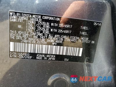 Zdjęcie 12 z 12 samochodu: 2014 TOYOTA RAV4 LE VIN:JTMBFREV8EJ007599 - miniatura