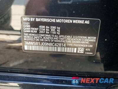 Zdjęcie 12 z 12 samochodu: 2022 BMW 3ER 330I VIN:3MW5R1J09N8C42814 - miniatura