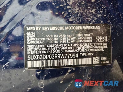 Zdjęcie 13 z 13 samochodu: 2024 BMW X3 M40I VIN:5UX83DP03R9W77994 - miniatura