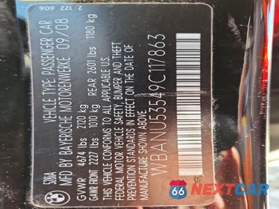 Zdjęcie 13 z 13 samochodu: 2009 BMW 528 I VIN:WBANU53549C117863 - miniatura