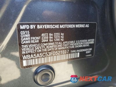 Zdjęcie 13 z 13 samochodu: 2015 BMW 528 I VIN:WBA5A5C53FD521817 - miniatura