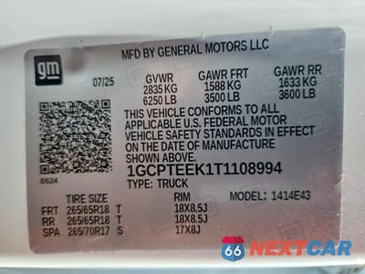 Zdjęcie 12 z 12 samochodu: 2026 CHEVROLET COLORADO TRAIL BOSS VIN:1GCPTEEK1T1108994 - miniatura
