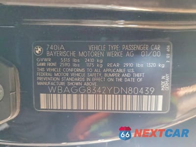 Zdjęcie 12 z 12 samochodu: 2000 BMW 740 I AUTOMATIC VIN:WBAGG8342YDN80439 - miniatura