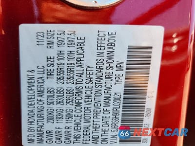 Zdjęcie 13 z 13 samochodu: 2024 HONDA CR-V SPORT TOURING VIN:5J6RS6H90RL020021 - miniatura