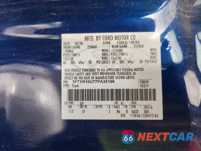 Zdjęcie 12 z 12 samochodu: 2007 FORD RANGER VIN:1FTYR10U77PA35198 - miniatura