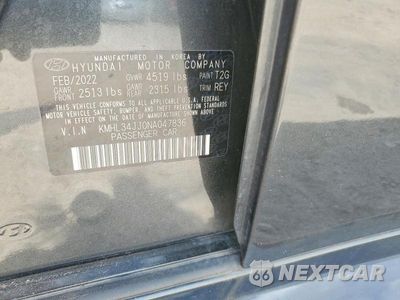 Zdjęcie 12 z 12 samochodu: 2022 HYUNDAI SONATA HYBRID SEL VIN:KMHL34JJ0NA047836 - miniatura