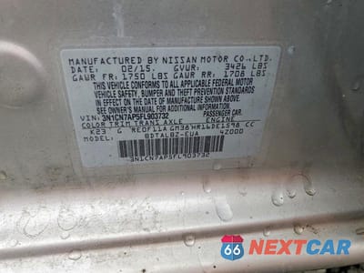 Zdjęcie 12 z 12 samochodu: 2015 NISSAN VERSA 1.6 SV VIN:3N1CN7AP5FL903732 - miniatura