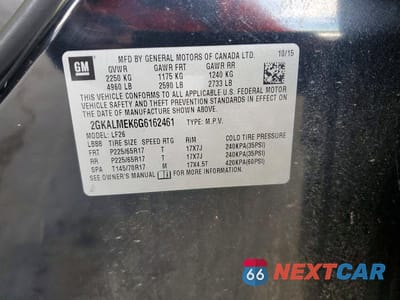 Zdjęcie 12 z 12 samochodu: 2016 GMC TERRAIN SLE VIN:2GKALMEK6G6162461 - miniatura