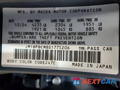 Zdjęcie 12 z 12 samochodu: 2025 MAZDA 3 PREFERRED VIN:JM1BPBCM8S1775206 - miniatura