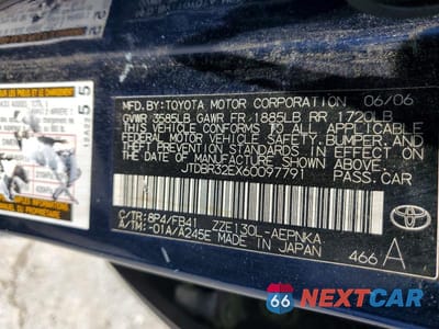 Zdjęcie 12 z 12 samochodu: 2006 TOYOTA COROLLA LE VIN:JTDBR32EX60097791 - miniatura