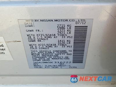 Zdjęcie 13 z 13 samochodu: 2013 INFINITI JX35 BASE VIN:5N1AL0MN5DC316222 - miniatura