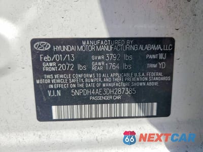 Zdjęcie 12 z 12 samochodu: 2013 HYUNDAI ELANTRA GLS VIN:5NPDH4AE3DH287385 - miniatura