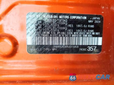 Zdjęcie 14 z 14 samochodu: 2024 MITSUBISHI OUTLANDER SPORT S/SE VIN:JA4ARUAU4RU015958 - miniatura