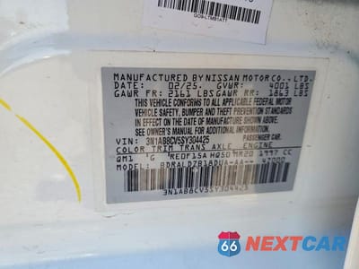 Zdjęcie 12 z 12 samochodu: 2025 NISSAN SENTRA SV VIN:3N1AB8CV5SY304425 - miniatura